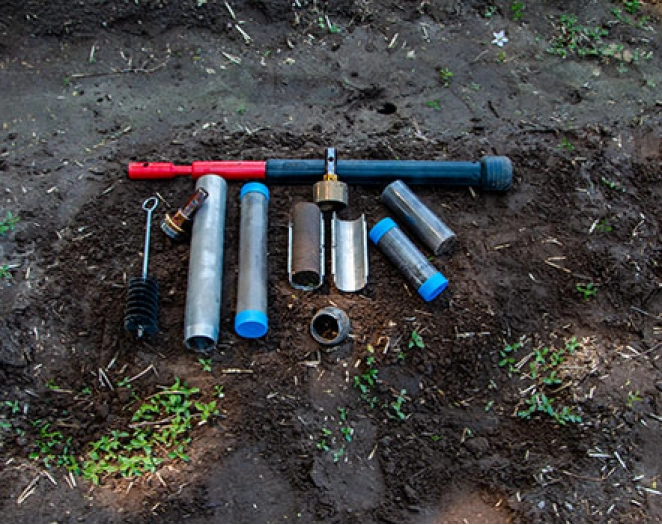 Kit de muestreo de suelo de densidad a granel con martillo deslizante compacto