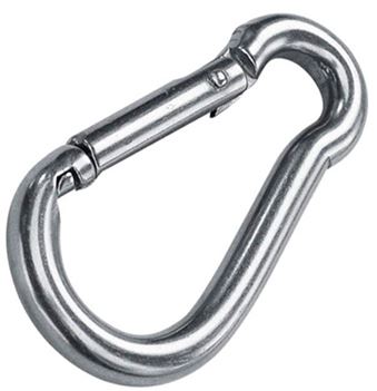 Two stainless steel carabiner and cable clamp set