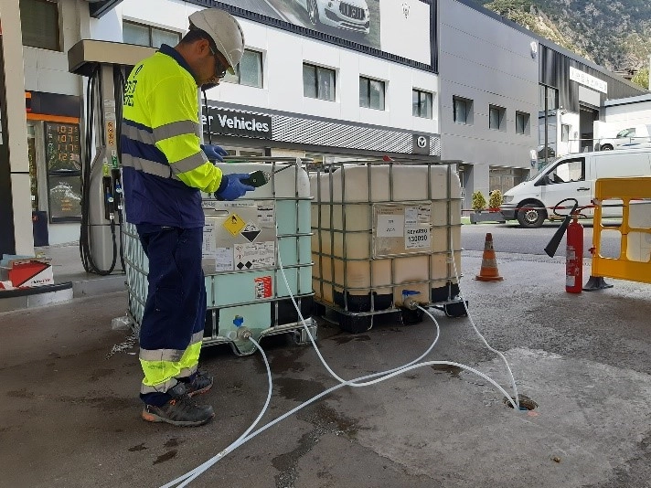 Aplicación de agentes oxidantes ISCO